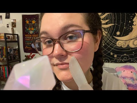 ASMR- Plucking & Healing Energy 💙(with crystals)