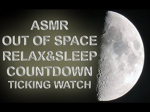 ASMR - SLEEP countdown, binaural ticking clock, whispers. Moon, out of space relaxation