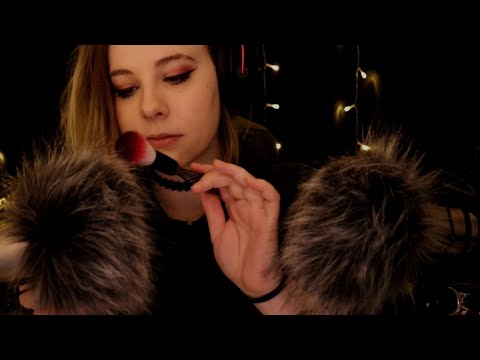 ASMR | soft mic brushing & slow breathing - no talking, rain, ear to ear