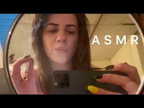 ASMR | Smoking With Mini Mirror Tapping & Camera Scratching (No Talking)
