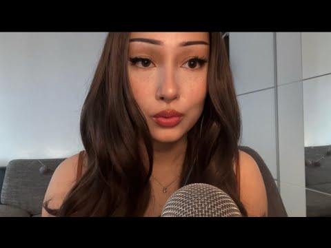 ASMR lip gloss application💄 with wet mouth sounds