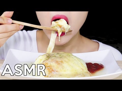 ASMR CHEESE STEAMED EGG (Gyeranjjim) 치즈계란찜 리얼사운드 먹방 Eating Sounds