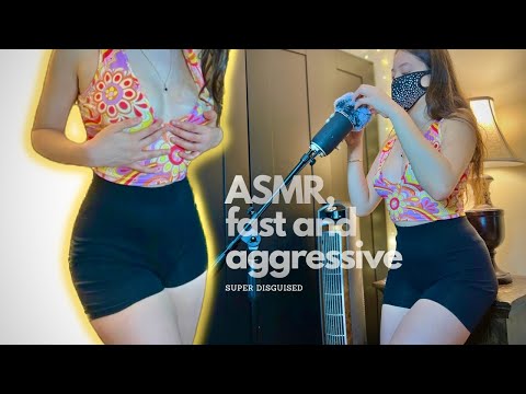 ASMR💕Fast and Aggressive Fabric and Skin Scratching, Tapping. [Con Español]😊