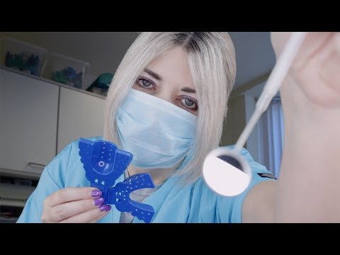 ASMR Dentist - Getting Dental Impressions for Tooth Aligners - Mixing Putty, Impressions, Exam