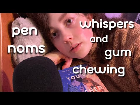 asmr | a cozy whispered ramble :3 with pen noms and book tapping