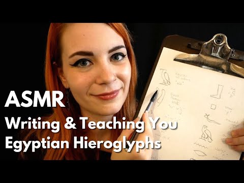 ASMR Writing & Teaching You Ancient Egyptian Hieroglyphs | Soft Speaking & Sketching