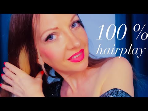 ASMR Hair Brushing, Hair Straightening, Hair Styling, Soft Whispering You To Sleep, Hair Over Face