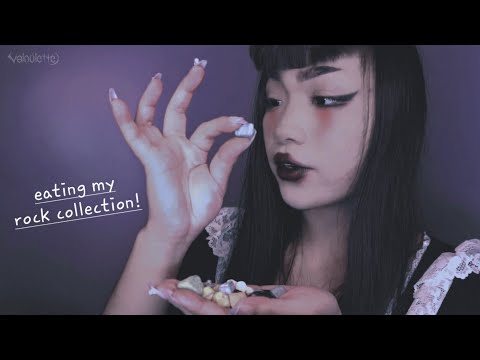 asmr. crazy girl shows you her rock collection (and devours them). 🪨🤤
