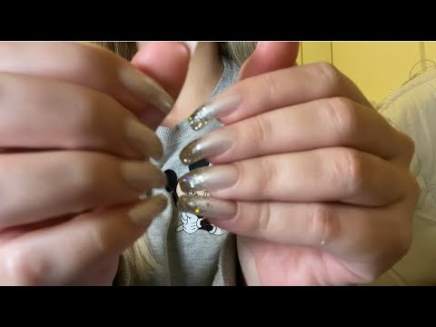 ASMR| Nail Tapping with long press on nails 💅🏼💘