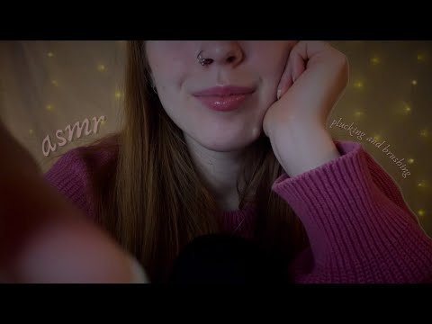 ASMR • Personal Attention for Stress Relief or Sleep 🥱 Plucking & Brushing Your Face :)