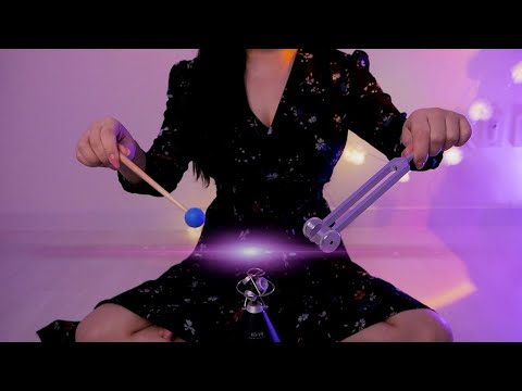 ASMR Brain Vibrations  FOR YOU TO FEEL RELIEVED 😴 360° Tuning Fork tingles for sleep💤
