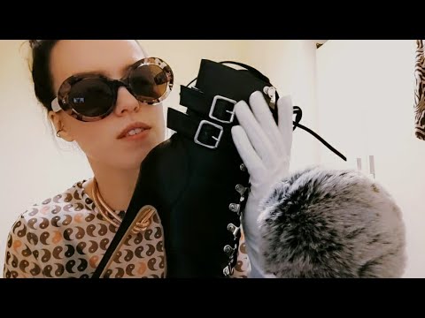 ASMR in German SHOES sounds Leather Gloves, tapping scratching