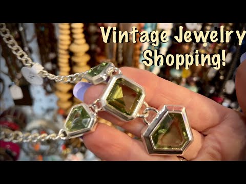 ASMR~Vintage Jewelry shopping trip!  (No-talking) Jewelry rummage!! Brights Antique World.