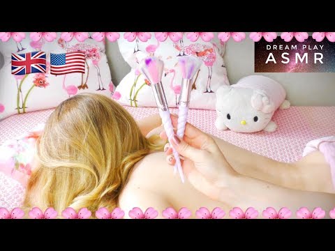 ★ASMR [english Voiceover]★ tingly back Scratching, Massage Trigger & Hair Brushing | Dream Play ASMR
