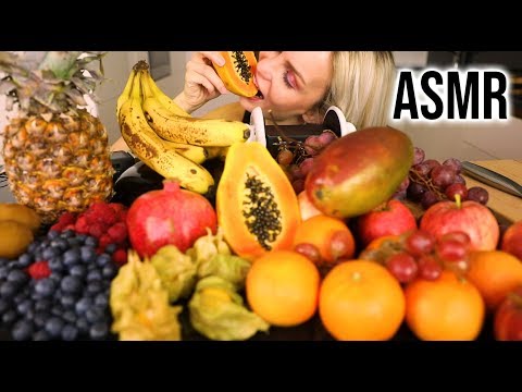 ASMR Exotic Fruits MUKBANG 🍎🍐Crunchy juicy Eating Sounds 🍊🍋🍓No Talking
