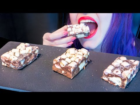 ASMR: Crazy Marshmallow Brownies w/ Crunchy Cookie Filling 🍫 ~ Relaxing Eating [No Talking|V] 😻