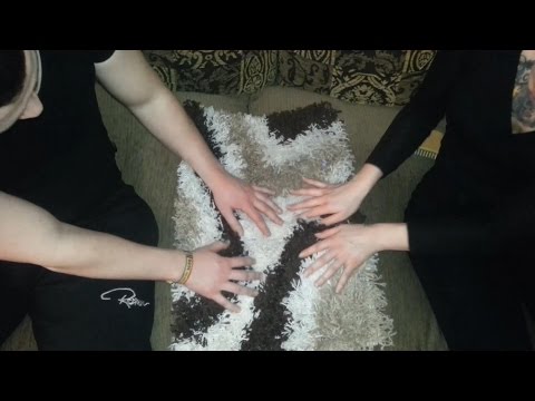 ~ASMR~ Amazing Four Hands Couch & Carpet Scratching, Tapping & Smoothing