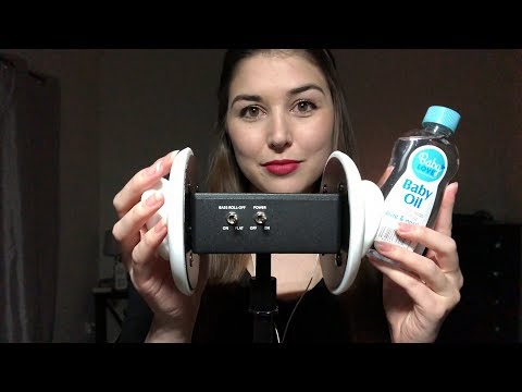 3DIO ASMR - Baby Oil Ear Massage & Hand Sounds (No Talking)