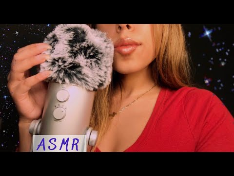 ASMR Gentle Fluffy Mic Scratching (Long Nails) & Whispering