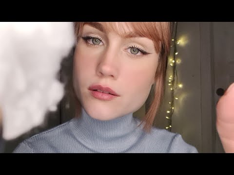 EAR ATTENTION ASMR- Ear blowing, whispering, up close, cotton pad, tapping🤤