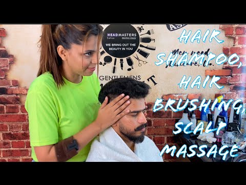 ASMR - Curly Hair Shampoo, Hair Brushing, Scalp Massage