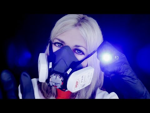 ASMR You're Contaminated! Doctor Examines You (Respirator Breathing Sounds/Light Triggers/Otoscope)