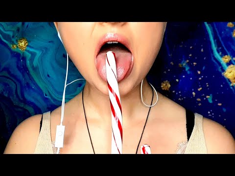 ASMR| LICKING, SUCKING CANDY,  CHRISTMAS CANDY