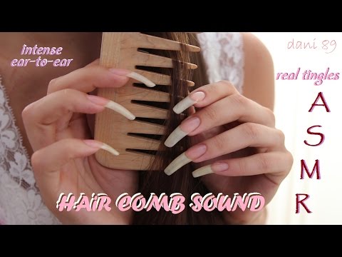 🎧 binaural intense ASMR 🔊 HAIR COMB SOUND✶Brushing my SmoothShinyLong hair👂ear to ear real tingles 💤