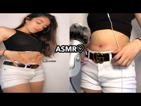 ASMR | BELLY BUTTON SCRATCHING, GUCCI BELT TAPPING, STOMACH GROWLS (SUPER 99.9% INSANE TINGLES💙😱)