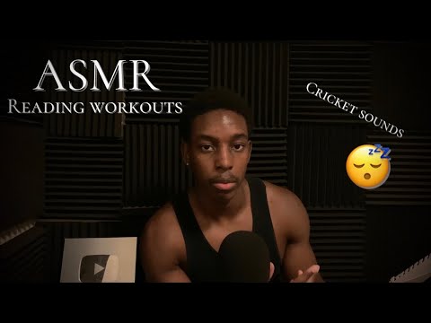 [ASMR] Reading my shoulders and arms workouts // cricket sounds