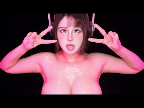 ASMR Hot Girl Listen to My Heartbeat & Breathing | Body Massage and Mouth Sound