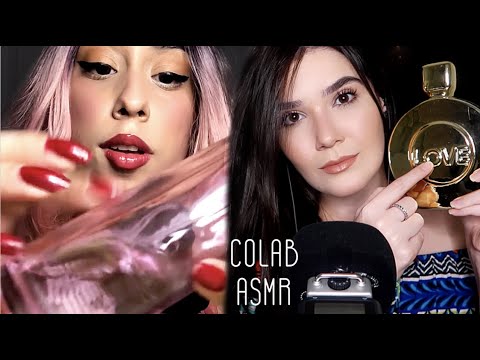 COLAB ASMR: TRACING / USA x BRASIL (Tapping, Scratching) - Crys e Naiane