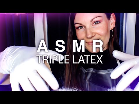 ASMR TRIPLE latex gloves & asmr fast hand movements