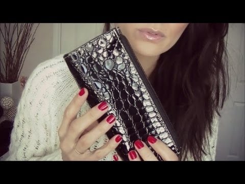 ASMR TAPPING & SCRATCHING On A Patent Make Up Bag
