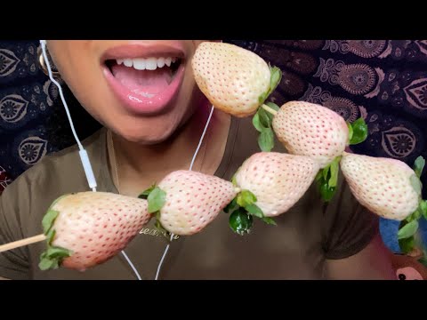 ASMR | Trying White Strawberries 🍓 🤍