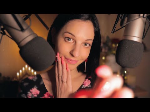 ASMR 30+ TRIGGERS w LONG NAILS for 30k✨(tap-scratch-visuals)~gentle minimal whispers, warm ambiance🧡