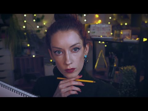 ASMR ✏️ Artist Sketches & Showers You With Compliments 👩‍🎨 Personal Attention, Soft Spoken Roleplay