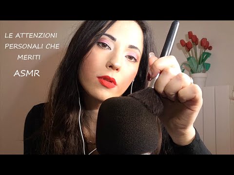 FORTI BRAINGASM IN CLOSEUP ASMR ITA (Personal attention, brushing mic + cam, mouth sounds)