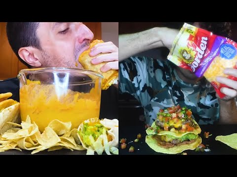 ASMR CHEESY TACO BELL VS. HOMEMADE MEXICAN FOOD mukbang  먹방
