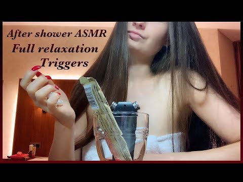 After shower ASMR triggers, girlfriend r-play, full relaxation after hard day)