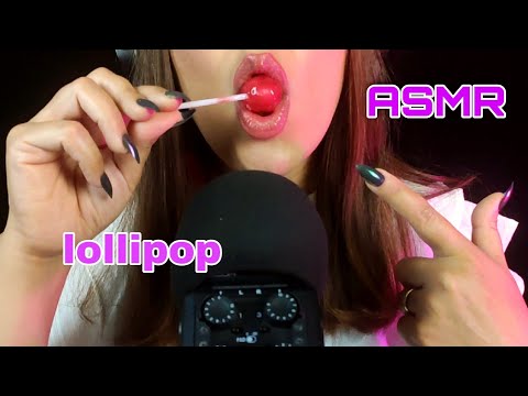 asmr super sensitive lollipop eating sounds and inaudible whispering for fast sleep 💯 😴 💤 🍭