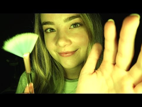 ASMR GUIDED MEDITATION ROLEPLAY! Face Brushing, Hand Movements, Quiet Whispering