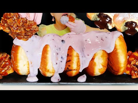ASMR CREAM DONUTS, BERRY CREAM  박제 도넛 Eating Sounds MUKBANG