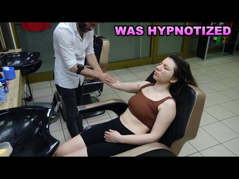 FEMALE SHE WAS HYPNOTIZED WITH A THROAT MASSAGE +  Asmr head, face, nose, ear, arm, palm massage