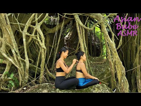 Asian Babe ASMR Travel | Tropical Rainforest | River back tickle massage! (Pangasinan, Philippines)