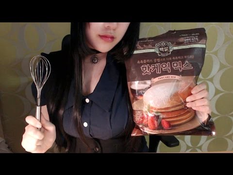 Eng Sub [Korean ASMR] 핫케이크 구워주는 약파는 여직원 Pancake place staff Role play, Cooking ASMR