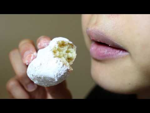 ASMR Eating Powdered Mini Donuts