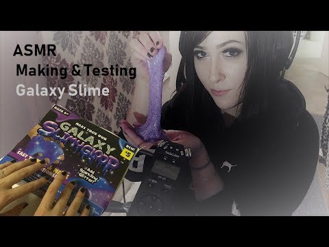 ASMR Galaxy Slime Making and Testing.