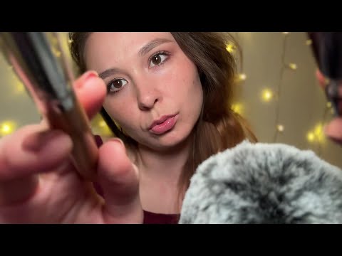 asmr up-close personal attention (face brushing and tracing, eyebrow trimming/shaving and brushing)
