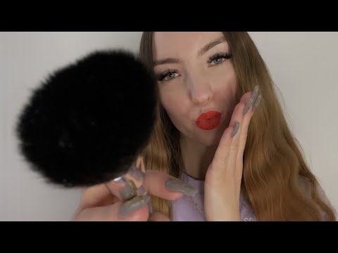 ASMR | Putting you to sleep with face brushing, textured scratching, kiss sounds and whispering🌙